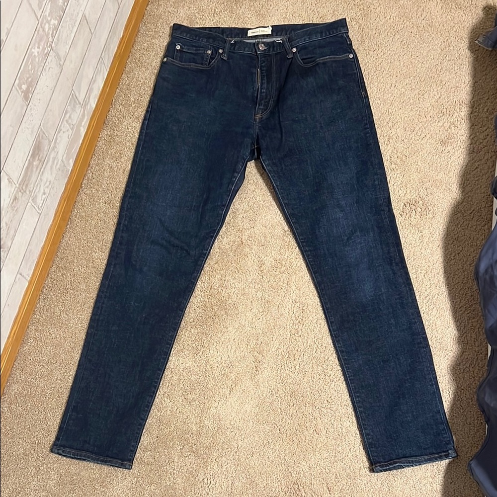 Men's Dark Wash Blue Denim Jean Athletic Fit Gap 1969 Size 33x34